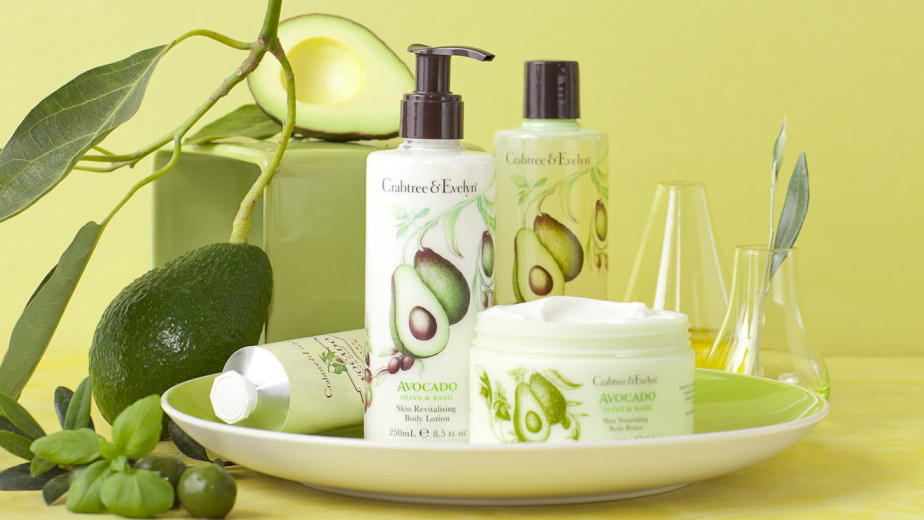 Crabtree & Evelyn Avocado Olive & Basil Revitalising body products 